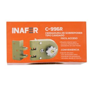 CHAPA CANDADO INAFER IZQUIERDA SOBREPONER CON ROSETA (996R)(6996RLH)