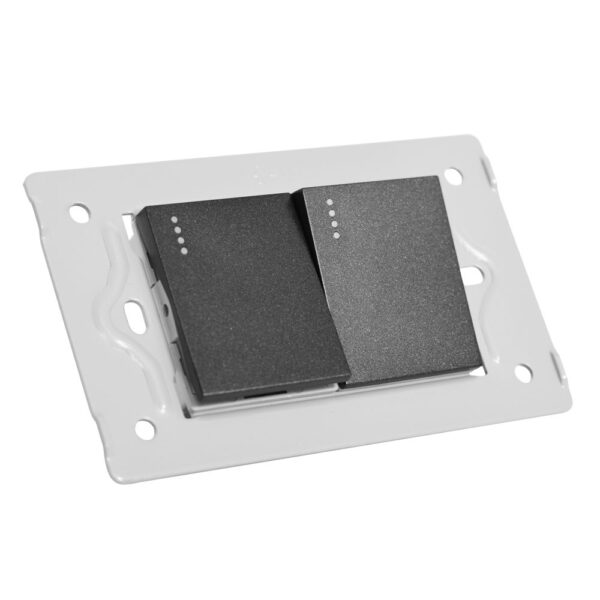 SWICHE DOBLE LUXOR NEGRA INTERCAMBIABLE SIN TAPA (V17-007)
