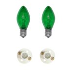 BOMBILLO CANDELABRO SENCILLO VERDE + SOKET CANDELABRO PASTA PQT X 2 UDUKE