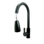 LLAVE LAVAPLATOS CABEZA EXTRAIBLE MONOCONTROL  ACERO INOXIDABLE REDONDA NEGRA UDUKE (HT2038)