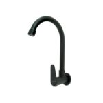 LLAVE LAVAPLASTOS CUELLO GANSO PARED ALETA ACERO INOXIDABLE  NEGRA UDUKE (HT2045)