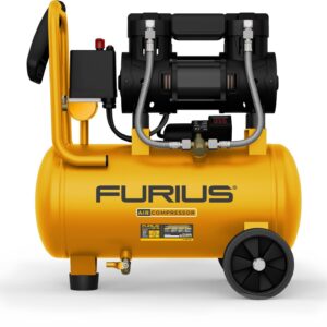 Compresor Tanque 24LTS 120PSI Libre de Aceite y SILENCIOSO(FC124S)