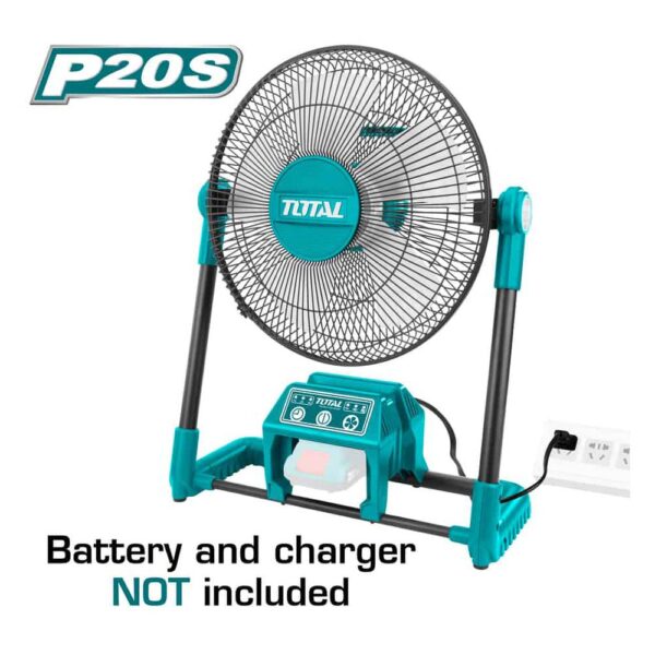 VENTILADOR INALAMBRICO-ELECTRICO 3 VELOCIDADES INDUSTRIAL BATERIA Y CARGADOR NO INCLUIDO TOTAL (UTFALI2001)