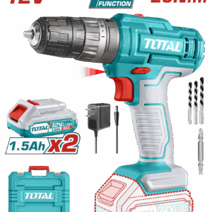 Taladro de Impacto Inalambrico 3/8" 12V Incluye 2 Baterias, 1 Cargador, 3 Brocas y  1 Punta Taladro (+)(-) Super Total (UTIDLI1228)