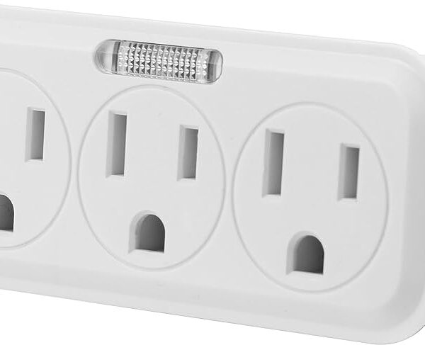 TOMA MULTIPLE X3 DE PARED CON LUZ GUIA POLO A TIERRA Y PIVOTE GENERAL ELECTRIC(GE14494)