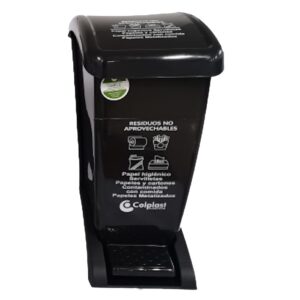 PAPELERA 30 LT PEDAL NEGRA COLPLAST