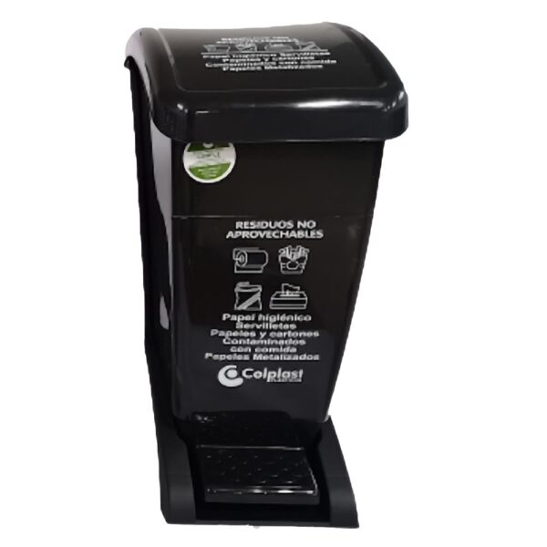 PAPELERA 30 LT PEDAL NEGRA COLPLAST