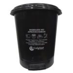 Papelera Pedal 12 LT Red Negra Colplast