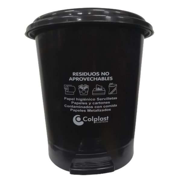 PAPELERA PEDAL 12 LT RED NEGRA COLPLAST