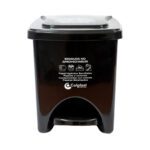 PAPELERA PEDAL 22L CUAD NEGRO COLPLAST