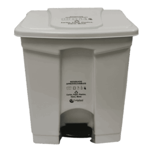 PAPELERA PEDAL 60L CUAD BLANCA COLPLAST