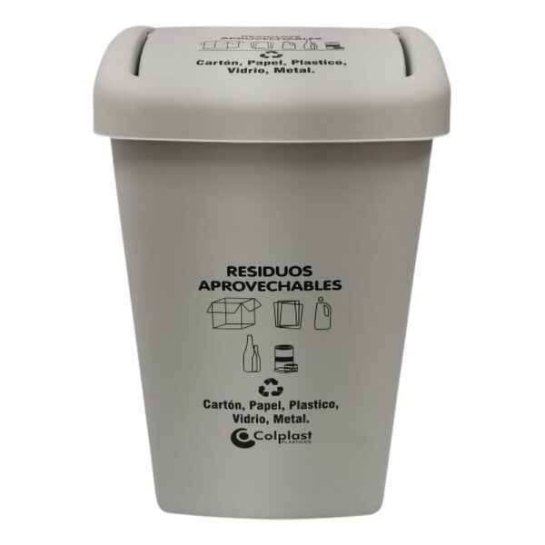 PAPELERA PLANA 36 LT BLANCO COLPLAST