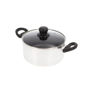OLLA 20 CM ALUMINIO ANTIADHERENTE/BRILLADO TAPA VIDRIO ESPLENDOR IMUSA