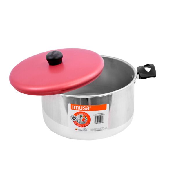 OLLA ALUMINIO 24 CM 5,7 LTS FENOL TAPA ROJA IMUSA