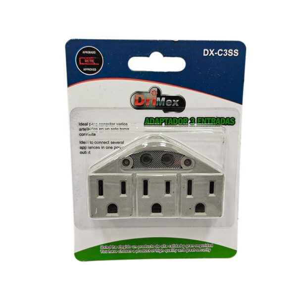TOMA MULTIPLE X 3 DRIMEX PARA TOMA SENCILLO CON POLO/TIERRA (DX-C3SS)