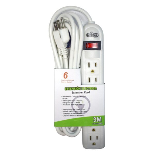 TOMA MULTIPLE X 6 CON CABLE DE 3 MTS DRIMEX (DX-C012-3M)