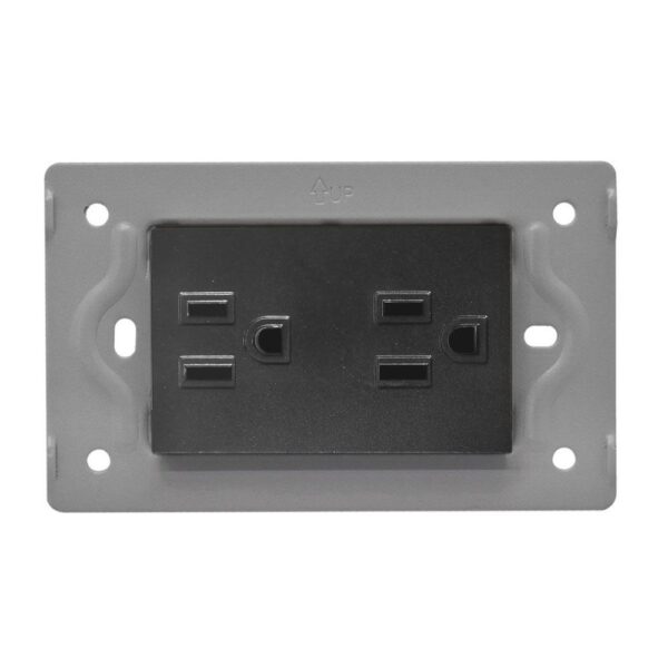 TOMA DOBLE LUXOR NEGRA INTERCAMBIABLE SIN TAPA DUKE ENERGY (V17-014) Item:13152