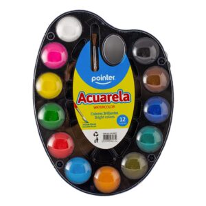 ACUARELA 12 COL + PINCEL POINTER