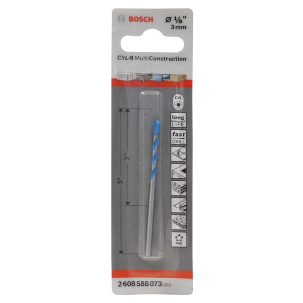 BROCA CYL-9 MULTICONSTRUCION BOSCH 1/8 X 23/4 (2608588073000)