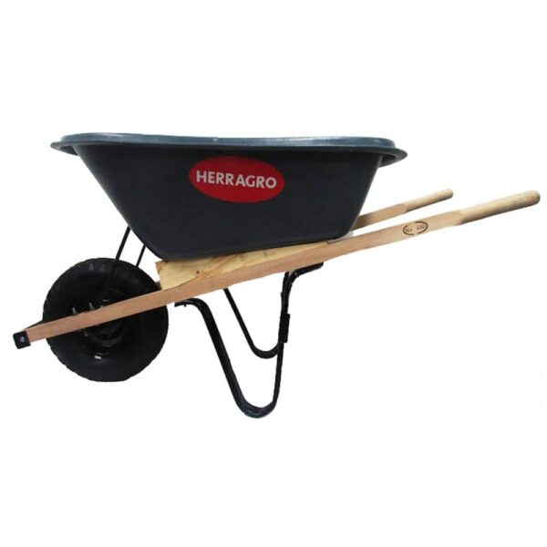 BUGUI HERRAGRO PLATON GRIS PLASTICO CHASIS MADERA (5000) (100 LITROS (LLANTA NEUMATICA (17500003)
