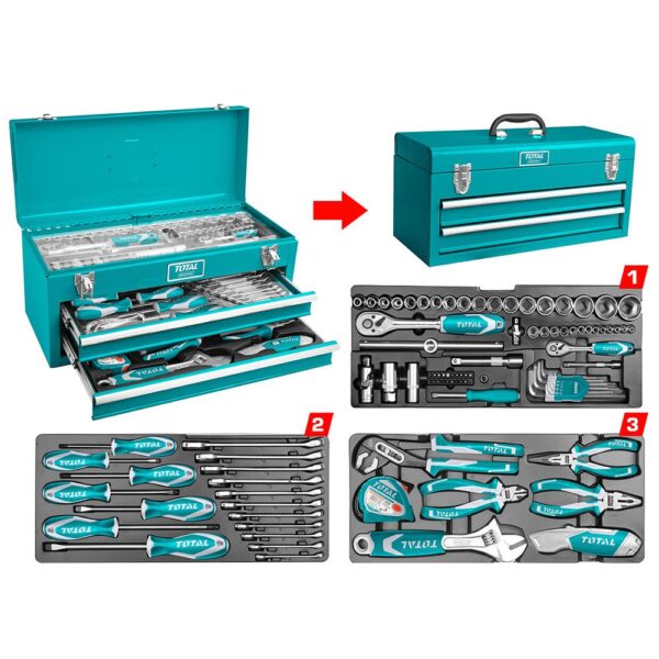 CAJA HERRAMIENTA INCLUYE 97 PZS INDUSTRIAL METALICA TOTAL (THPTCS70971)
