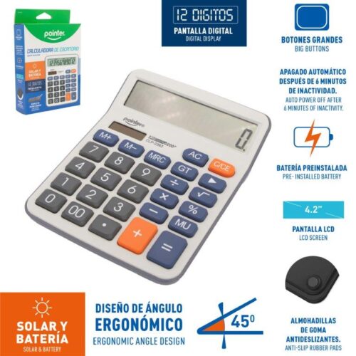 CALCULADORA ESCRITORIO 12 DIG POINTER(CLP-2363)