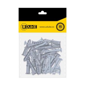 CHAZO CON TORNILLO 1/4" PLASTICO PQT X 25 UDUKE