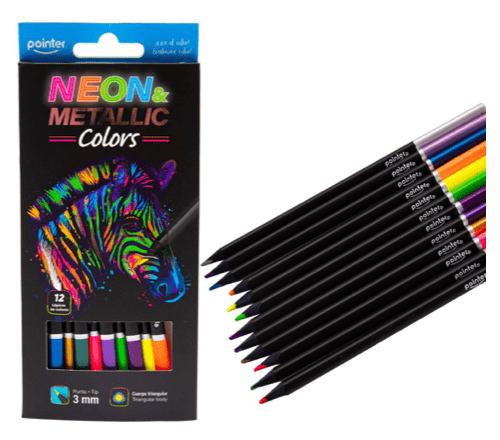 COLORES METALIZADOR NEON X 12 POINTER(TP-12-MN)