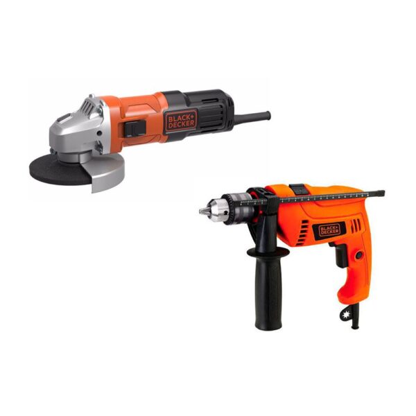 COMBO BLACK & DECKER (G650-B3E) PULIDORA 4 1/2 650W (G650-B3)PROFESIONAL + TALADRO 1/2 550W VVR (HD555-B3)