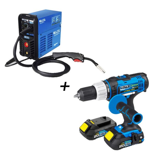 COMBO ELITE (0124004) SOLDADOR MULTIPR130AMP (SI7130MP) + TALADRO PERCUTOR DE 1/2 INALAMBRICO ION DE LITIO 20V INLC 2 BATERIAS 2AH ESTUCHE PLASTICO (X