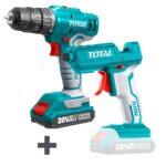 Combo Total Taladro Inalambrico 3/8 20V Bateria Ion Litio y Cargador Incluido Super Select (UTDLI20011) + Pistola Silicona Inalambrica 20V Bate