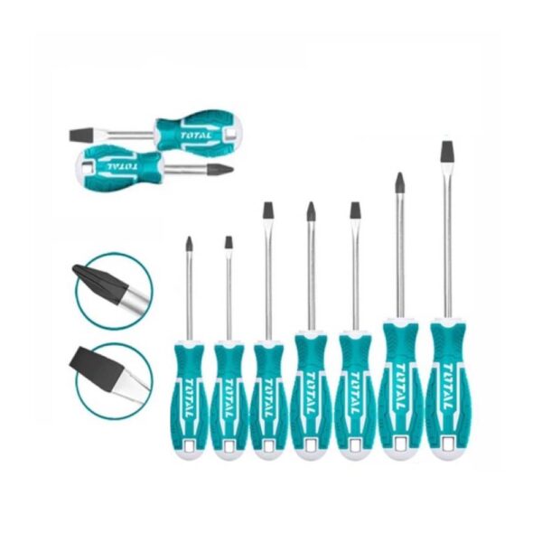 DESTORNILLADOR CROMO VANADIUM JUEGO X 9 PZS SUPER SELECT TOTAL (THT250609)