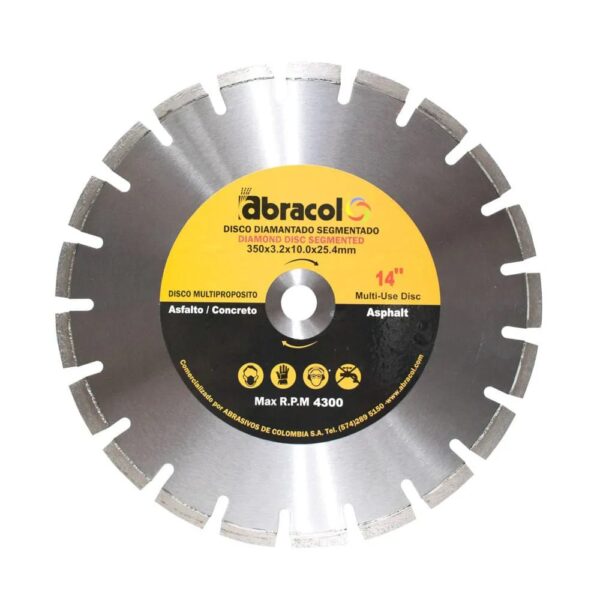 DISCO ABRACOL DIAMANTADO SEGMENTADO 14" (350X3.2X10.0X25.4MM) ASFALTO (SEDIDCH00059)