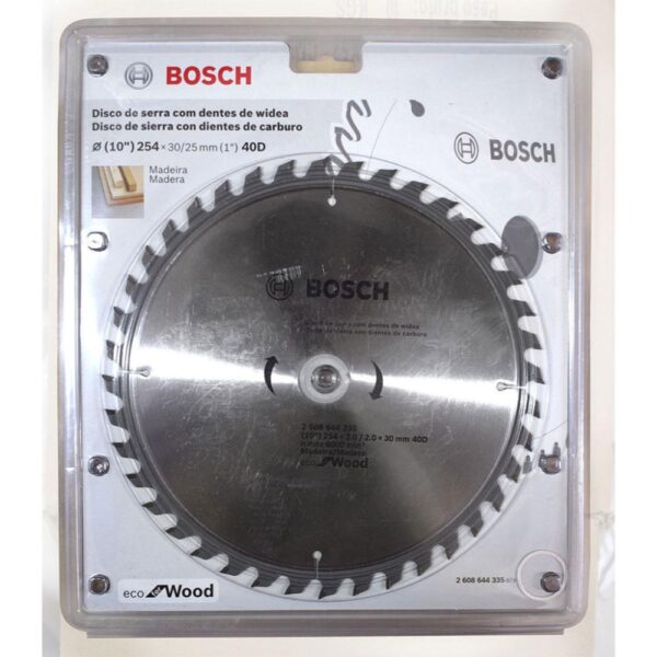 DISCO MADERA BOSCH ECO 10"X40D EJE DE 1" (2608644335)