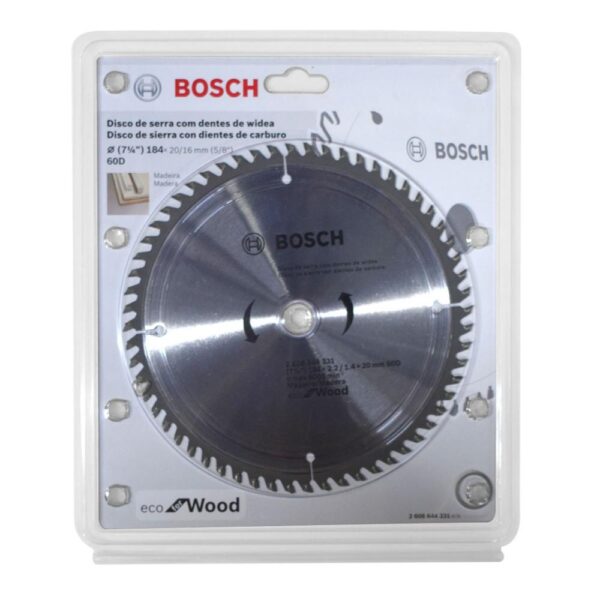 DISCO MADERA BOSCH ECO 7 1/4X60D EJE DE 5/8 (2608644331000)