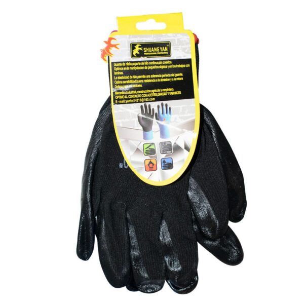 GUANTE NITRILO SEGURIDAD NEGRO TALLA XL-10 ALTA CALIDAD (FNM-06)