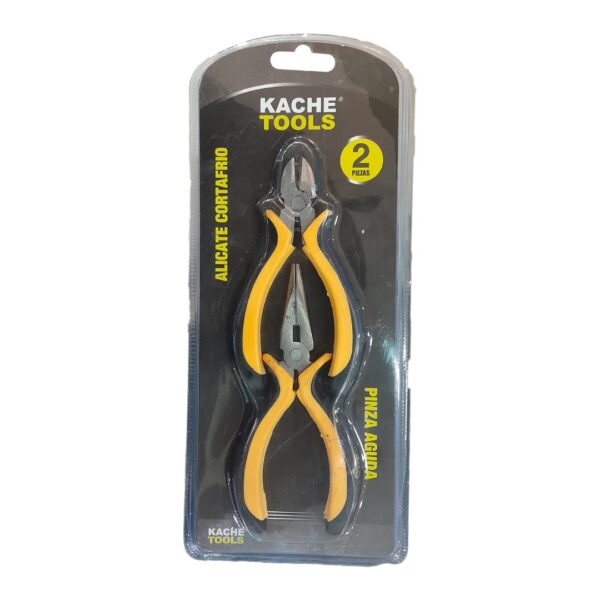 JUEGO DE ALICATES X 2 PZS PINZA + CORTAFRIO 4 1/2" KACHE TOOLS (7463)