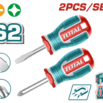 Juego Destornilladores x 2 Pzs Punta Imantada (+)(-) 1/4 x 1 1/2" Industrial Super Total (TKSDS2226)
