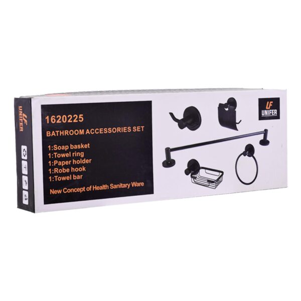 KIT DE ACCESORIOS PARA BAÑO 5 EN 1 NEGRO (1620225)