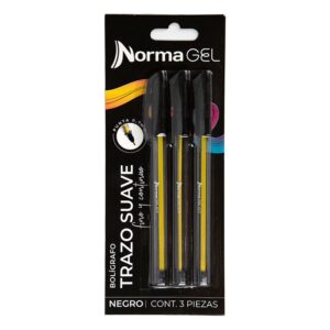 LAPICERO GEL NEGRO X 3 NORMA