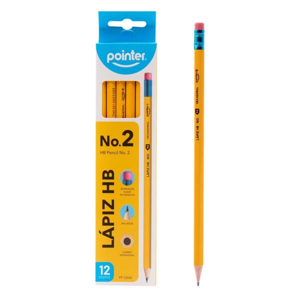 LAPIZ HB2 HEX AMARILLO X 12UD POINTER(YP-12HA)