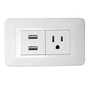 LINEA BK BLANCA INCRUSTAR TOMA SENCILLO + 2 USB (118K-36) (HT20770)