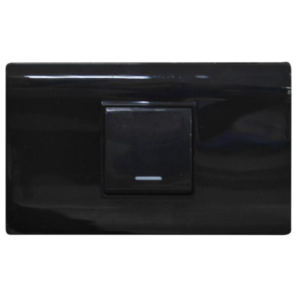 LINEA BK PLUS NEGRA INCRUSTAR SWICHE SENCILLO CONMUTABLE 110-220 (118K-01-3W-BLK) (HT20718)