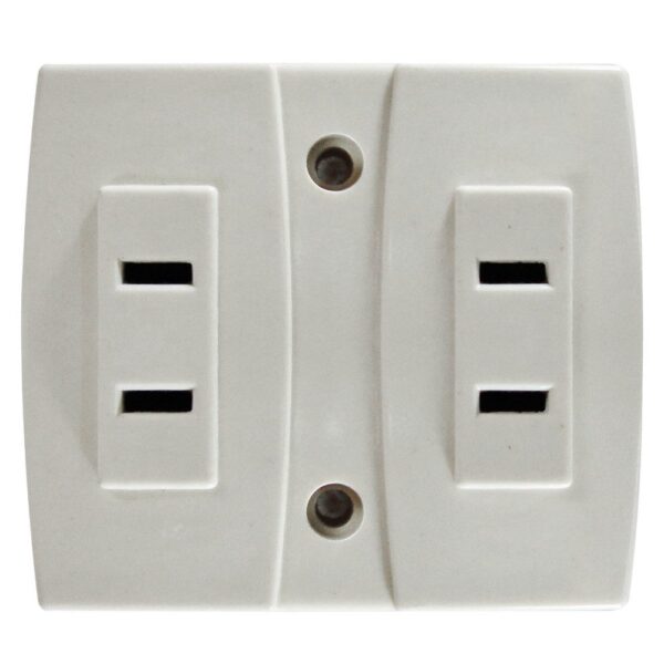 LINEA UDUKE T/AVE S/P BEIGE TOMA DOBLE SIN POLO TIERRA (RETIE-FL)(HT30037)