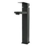 LLAVE LAVAMANOS MONOCONTROL ACERO INOXIDABLE  CUADRADA NEGRA ALTA 30CM UDUKE (HT2031)