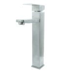 LLAVE LAVAMANOS MONOCONTROL ACERO INOXIDABLE CUADRADA SATINADA  ALTA 30 CM UDUKE (HT2033)
