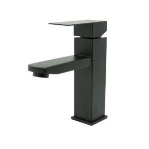 LLAVE LAVAMANOS MONOCONTROL ACERO INOXIDABLE NEGRO BAJA 18 CM UDUKE (HT2030)
