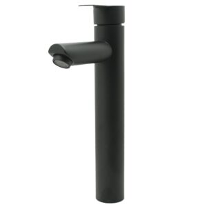 LLAVE LAVAMANOS MONOCONTROL ACERO INOXIDABLE REDONDA NEGRA ALTA 30CM  UDUKE (HT2035)