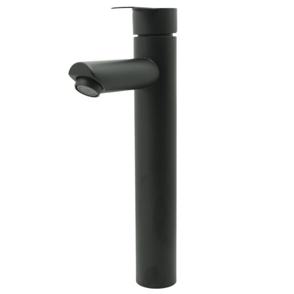 LLAVE LAVAMANOS MONOCONTROL ACERO INOXIDABLE REDONDA NEGRA ALTA 30CM  UDUKE (HT2035)