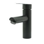 LLAVE LAVAMANOS MONOCONTROL ACERO INOXIDABLE REDONDA NEGRA BAJA 18CM UDUKE  (HT2034)
